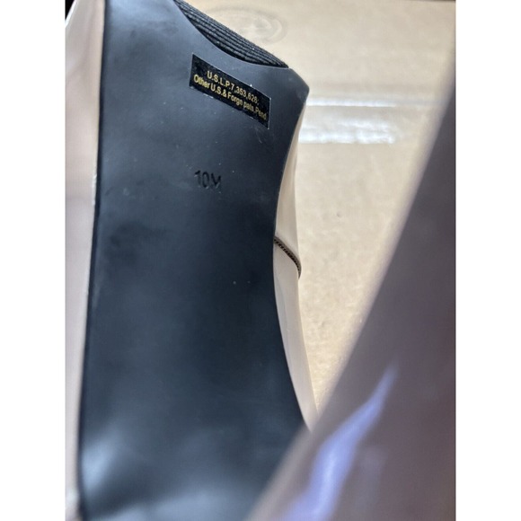 GUESS Nude Beige Patent Leather/Suede Heel Peep Toe Platform Stilettos Sz 10M - Picture 6 of 6